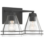 Lorenth Bathroom Vanity Light - Dark Matte Black / Clear