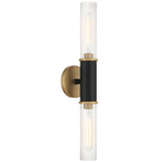 Stamford Wall Sconce - Legacy Brass / Clear Ribbed