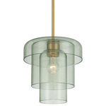 Velique Pendant - Legacy Brass / Green