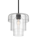 Velique Pendant - Dark Matte Black / Clear
