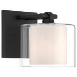Seville Wall Sconce - Dark Matte Black / Etched Opal