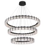 Sevryn Chandelier - Dark Matte Black / Clear Textured