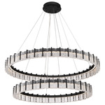 Sevryn Chandelier - Dark Matte Black / Clear Textured