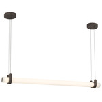 Sorelle Linear Chandelier - Dark Bronze / Etched Opal