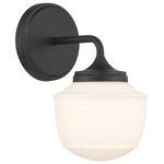 Cornwell Wall Sconce - Dark Matte Black / Etched Opal