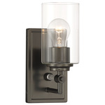 Binsly Wall Sconce - Rustic Gun Metal / Clear