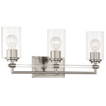 Binsly Bathroom Vanity Light - Brushed Nickel / Clear