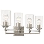 Binsly Bathroom Vanity Light - Brushed Nickel / Clear