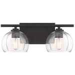 Glint Bathroom Vanity Light - Dark Bronze / Clear Seeded
