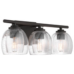 Glint Bathroom Vanity Light - Dark Bronze / Clear Seeded