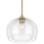 Glint Convertible Pendant - Legacy Brass / Clear Seeded