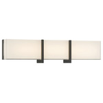High Rise Bath Bar - Dark Matte Black / Mitered White