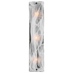 Veil Bathroom Vanity Light - Dark Matte Black / White Swirl