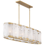 Veil Linear Chandelier - Legacy Brass / White Swirl