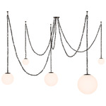 Marbelle Multi Light Pendant - Dark Bronze / Etched Opal