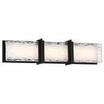 Lumina Wide Bathroom Vanity Light - Dark Matte Black / Clear Textured