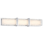 Lumina Wide Bathroom Vanity Light - Chrome / Clear Textured