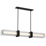 Lumina Island Light - Dark Matte Black / Clear Textured