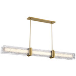 Lumina Island Light - Legacy Brass / Clear Textured