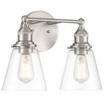 Barwell Bathroom Vanity Light - Brushed Nickel / Clear