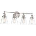 Barwell Bathroom Vanity Light - Brushed Nickel / Clear