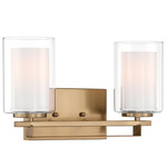 Parsons Studio Bathroom Vanity Light - Brushed Gold / Etched White