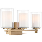 Parsons Studio Bathroom Vanity Light - Brushed Gold / Etched White