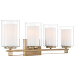 Parsons Studio Bathroom Vanity Light - Brushed Gold / Etched White
