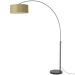 Float Arc Floor Lamp w/Marble Base - Black Nickel / Black Marble / Avocado