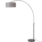 Float Arc Floor Lamp w/Marble Base - Black Nickel / Black Marble / Cashmere Grey