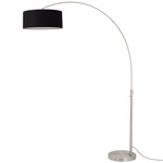 Float Arc Floor Lamp - Satin Nickel / Black