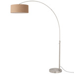 Float Arc Floor Lamp - Satin Nickel / Burlap
