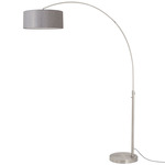 Float Arc Floor Lamp - Satin Nickel / Cashmere Grey
