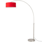 Float Arc Floor Lamp - Satin Nickel / Crimson Red