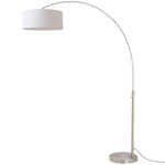 Float Arc Floor Lamp - Satin Nickel / White
