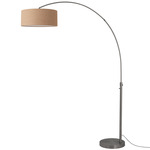 Float Arc Floor Lamp - Black Nickel / Burlap