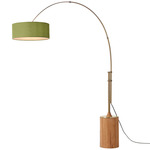 Tambo Arc Floor Lamp - Weathered Brass / Natural Ash / Avocado
