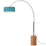 Tambo Arc Floor Lamp - Weathered Brass / Natural Ash / Pool Blue