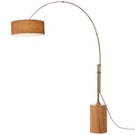 Tambo Arc Floor Lamp - Weathered Brass / Natural Ash / Burlap