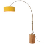 Tambo Arc Floor Lamp - Weathered Brass / Natural Ash / Mustard