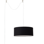Stretch Swag Pendant - Satin Nickel / Black