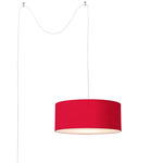 Stretch Swag Pendant - Satin Nickel / Crimson Red