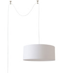 Stretch Swag Pendant - Satin Nickel / White