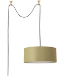 Stretch Swag Pendant - Weathered Brass / Avocado
