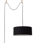 Stretch Swag Pendant - Weathered Brass / Black