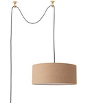 Stretch Swag Pendant - Weathered Brass / Burlap
