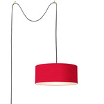 Stretch Swag Pendant - Weathered Brass / Crimson Red