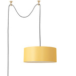 Stretch Swag Pendant - Weathered Brass / Mustard