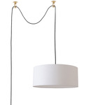 Stretch Swag Pendant - Weathered Brass / White