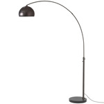 Float Half Dome Arc Floor Lamp - Black Nickel / Black Marble / Black Nickel